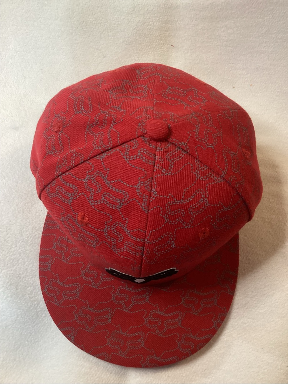 Fox Racing Red Snapback Hat with Silver Logo Size 7.5 - Picture 3 of 7
